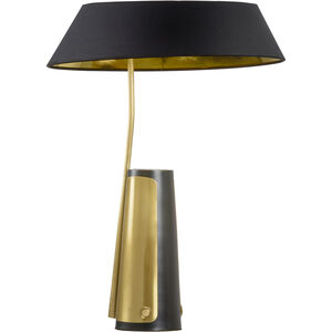 Larry Laslo 27 inch 60.00 watt Antique Brass/Dark Bronze Table Lamp Portable Light