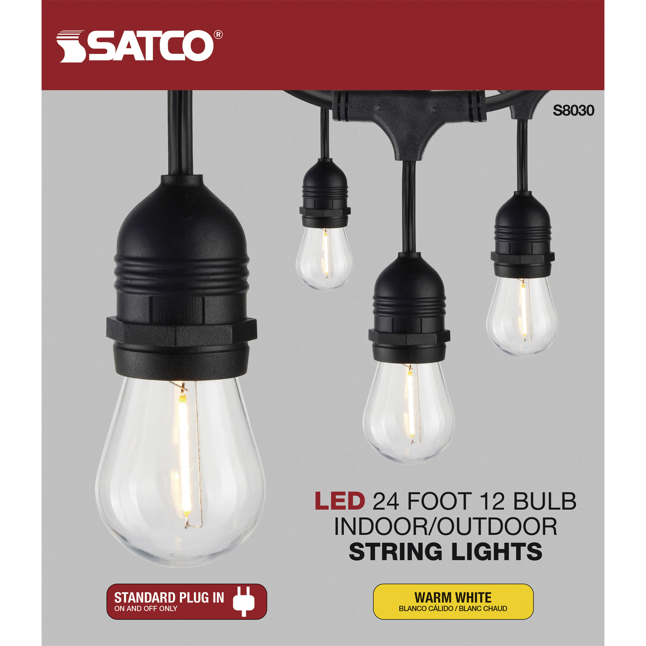 Lumos 12 Light LED 24 foot Black LED String Lights