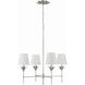Broche 4 Light 28 inch Antique Silver Chandelier Ceiling Light