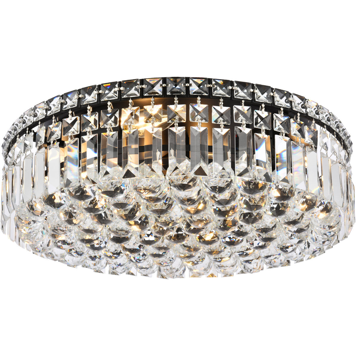 Maxime 6 Light 20 inch Black and Clear Flush Mount Ceiling Light