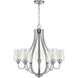 Newport 5 Light 26.25 inch Brushed Steel Chandelier Ceiling Light