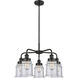 Canton 5 Light 24 inch Matte Black Chandelier Ceiling Light in Seedy Glass