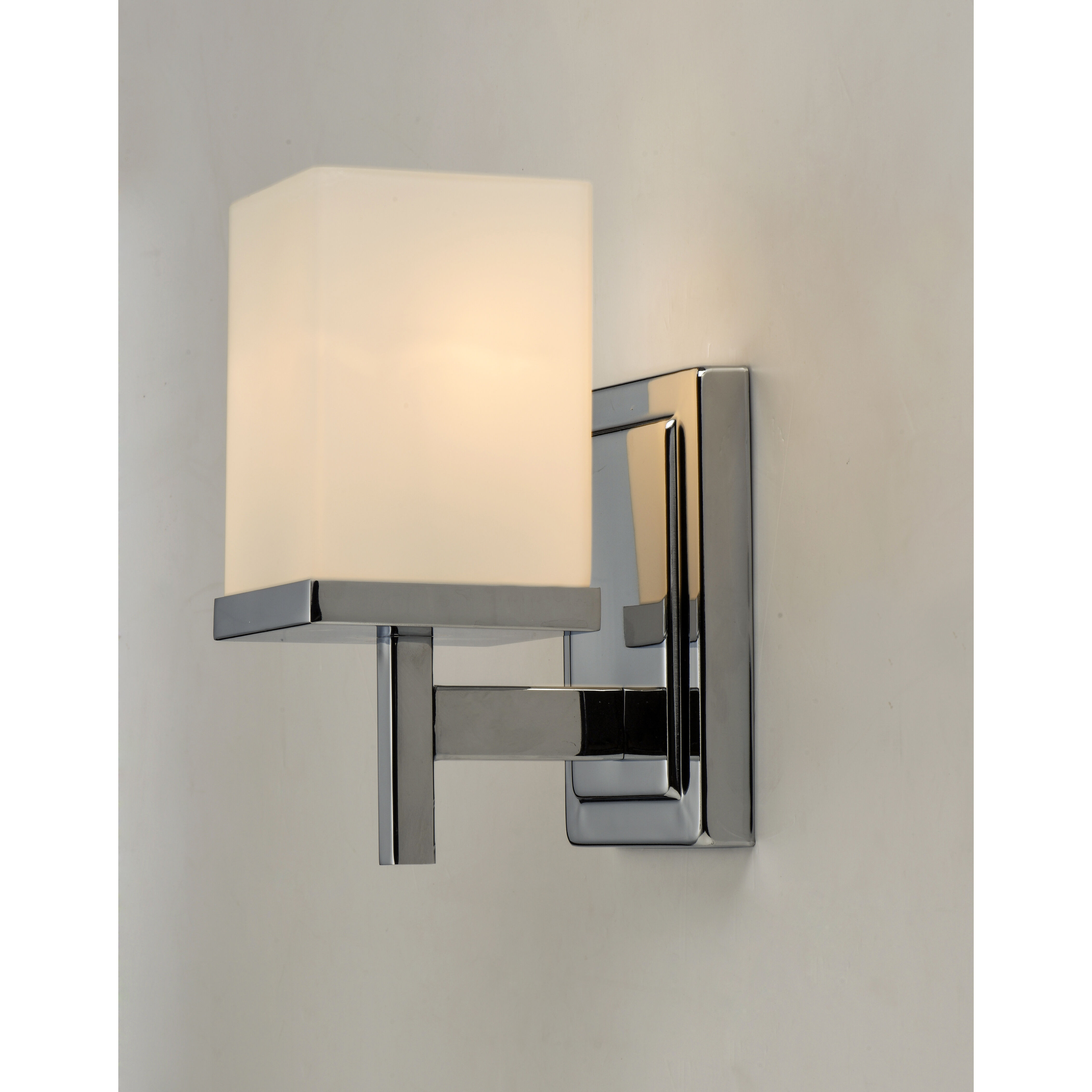 Tetra 1 Light 6 inch Polished Chrome Bath Vanity Wall Light in Satin White