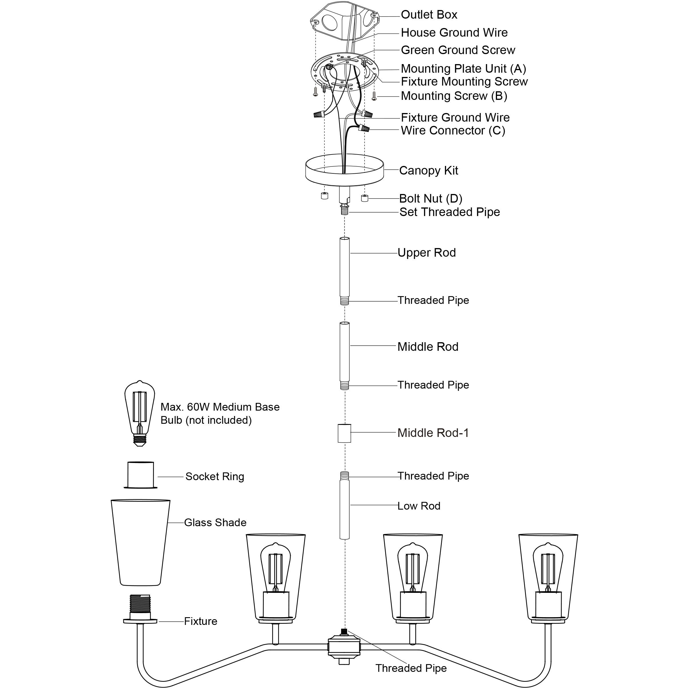 Beverly LED 36 inch Muted Brass Linear Chandelier Ceiling Light