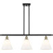 Ballston Ballston Cone Island Light Ceiling Light in Black Antique Brass, Matte White Glass