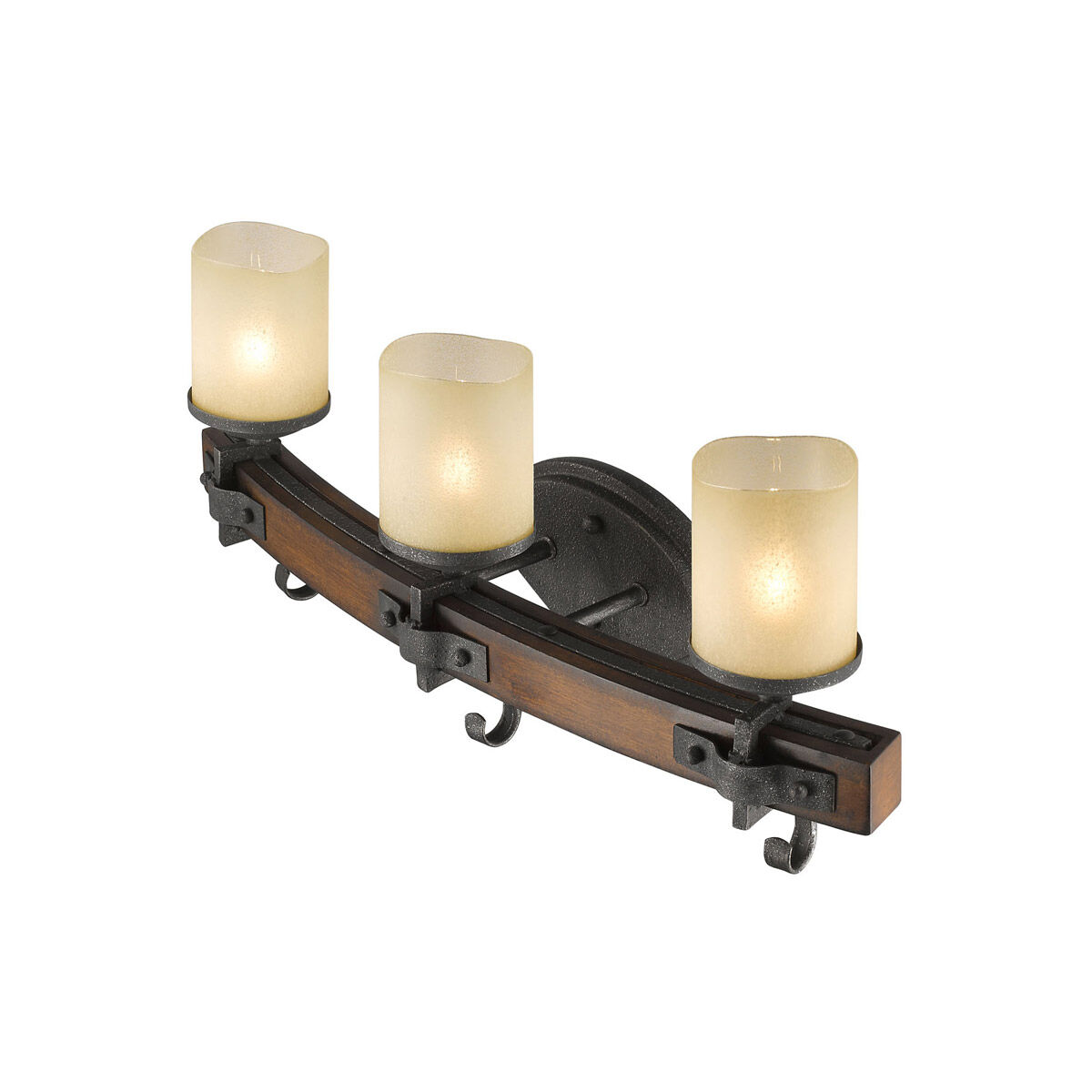 Madera 3 Light 24 inch Black Iron Bath Vanity Wall Light