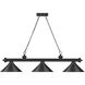 Cordon 3 Light 57.25 inch Matte Black Billiard Ceiling Light in Matte Black Steel