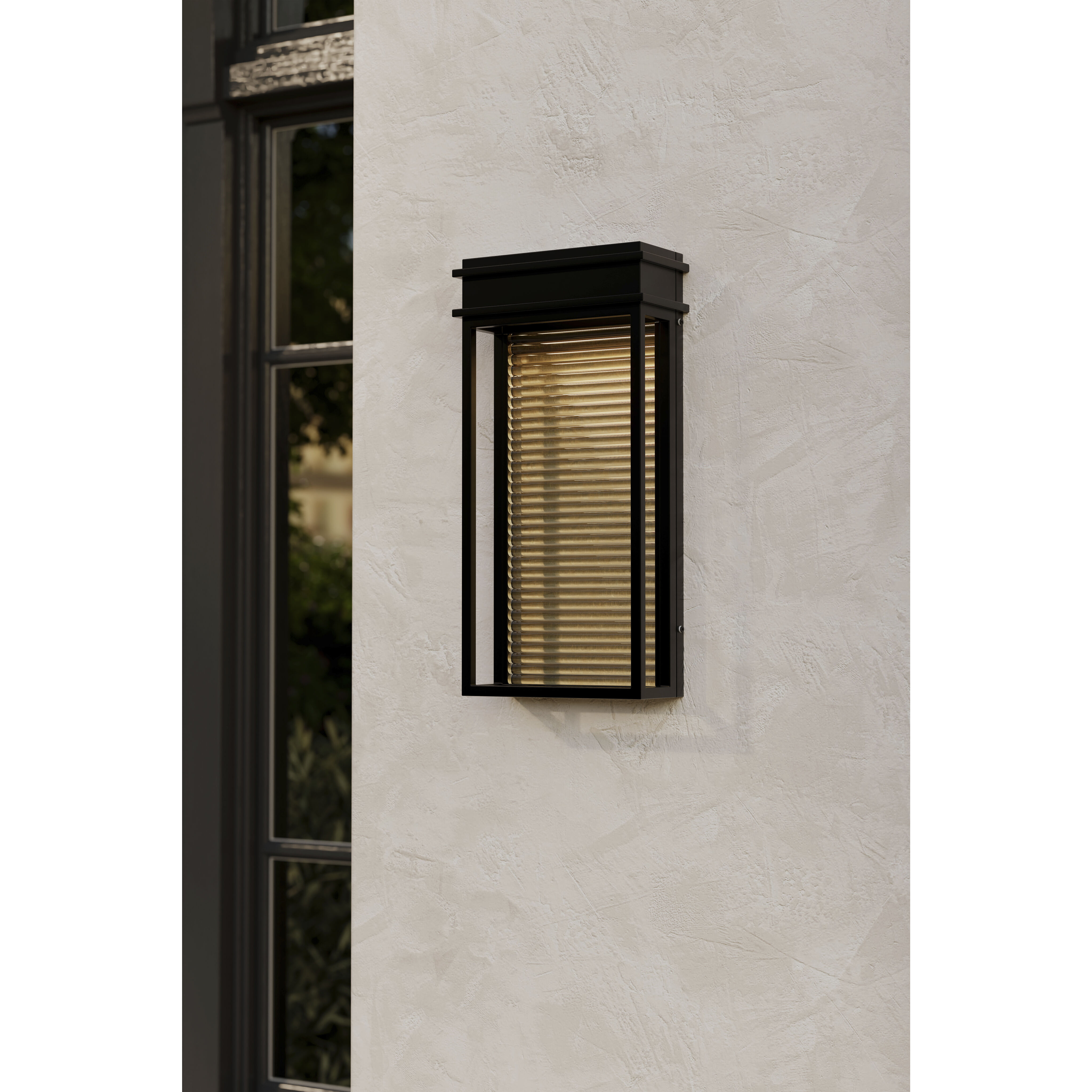 Clyne LED 15 inch Sand Coal Black and Legacy Brass Outdoor Wall Sconce