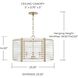 Brynn 4 Light 23 inch Aged Brass Painted Pendant Ceiling Light