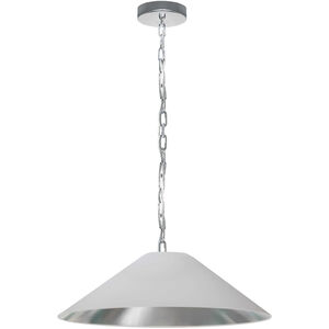 Presley 1 Light 26 inch Polished Chrome Pendant Ceiling Light in White/Silver Jewel Tone