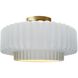 Radiance LED 14.5 inch Gloss White and Brushed Brass Semi Flush Ceiling Light