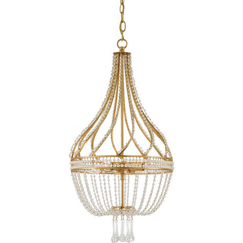Ingenue 4 Light 14 inch Antique Gold Leaf Chandelier Ceiling Light