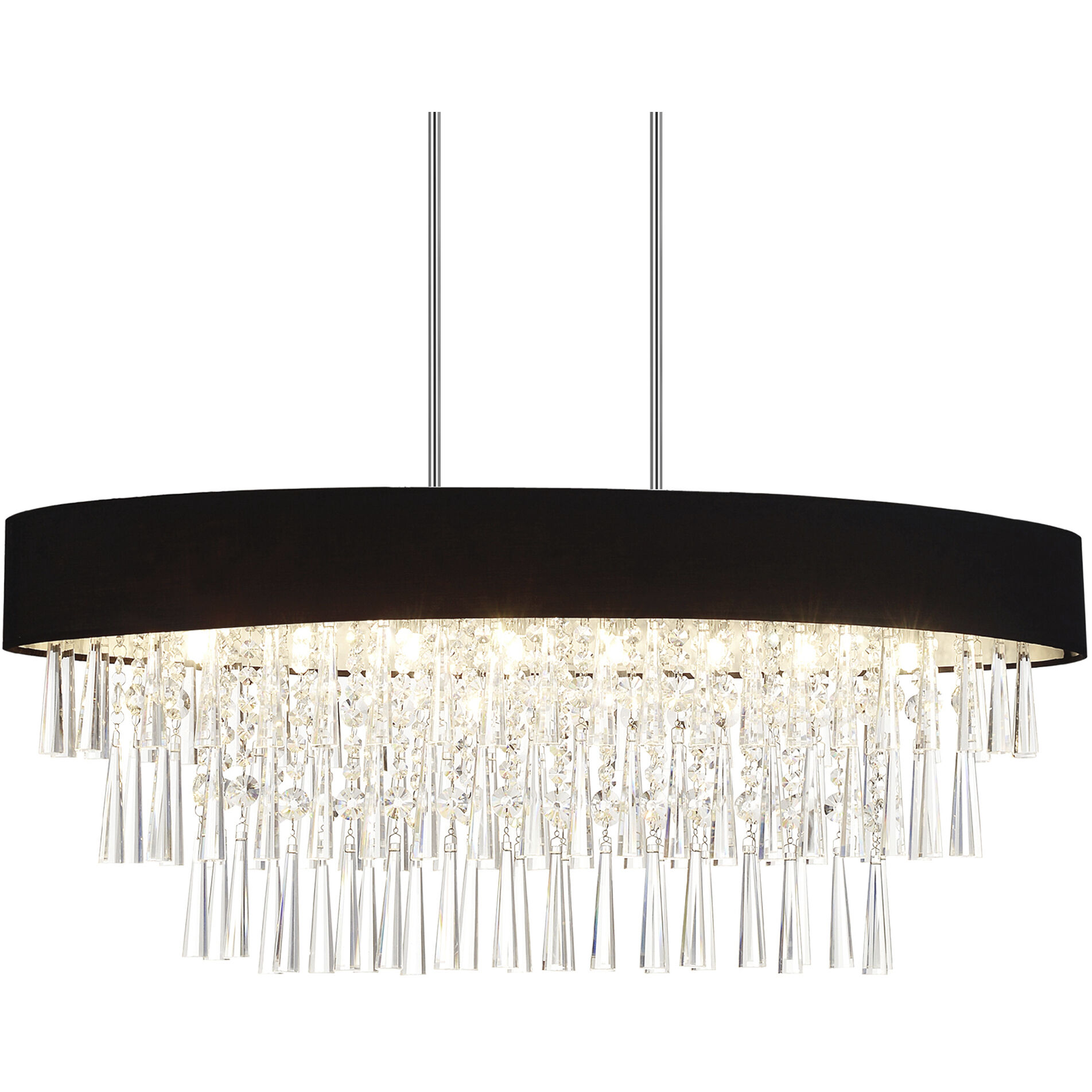 Franca 8 Light 38 inch Chrome Island/Pool Table Light Ceiling Light in Black