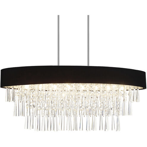 Franca 8 Light 38 inch Chrome Island/Pool Table Light Ceiling Light in Black