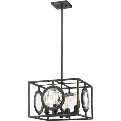 Port 4 Light 17.75 inch Olde Bronze Pendant Ceiling Light in Olde Bronze Steel