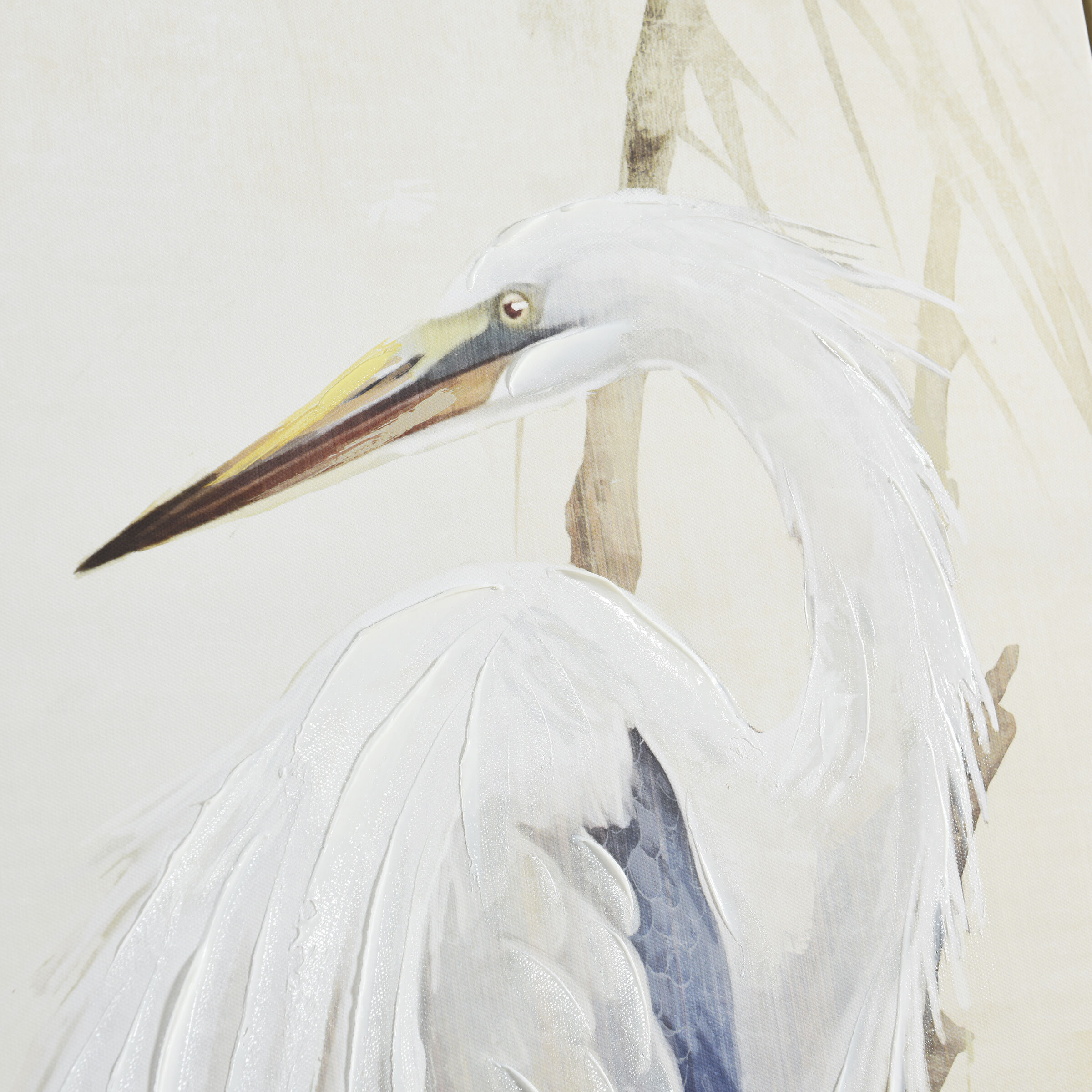 Egret Light Blue and Cream Wall Art