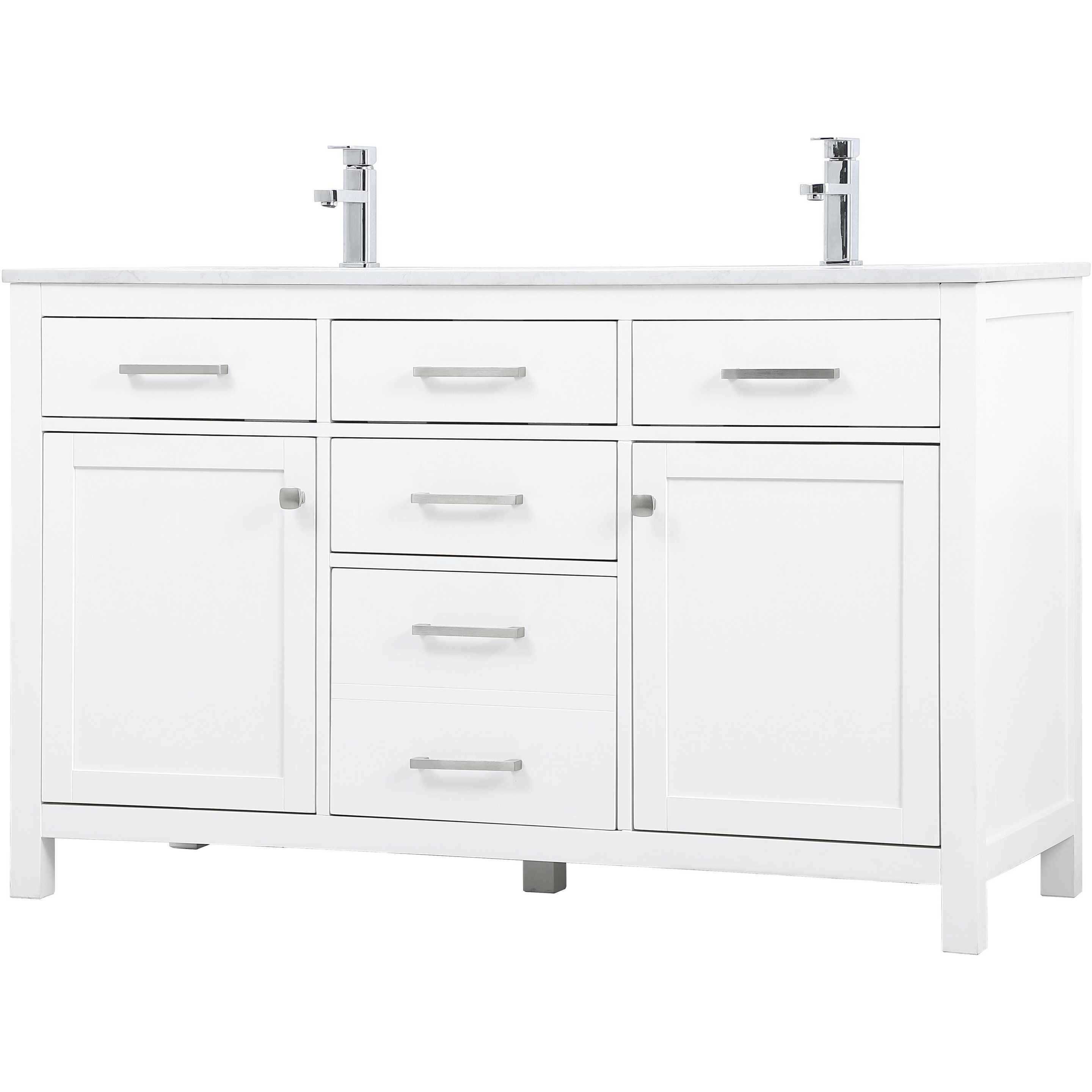 Lewis 54 X 22 X 34 inch White Vanity Sink Set