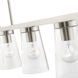 Cityview 5 Light 40 inch Brushed Nickel Linear Chandelier Ceiling Light