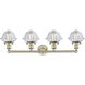 Oxford 4 Light 33.5 inch Antique Brass Bath Vanity Light Wall Light in Clear