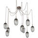 Meteo LED 17 inch Burnished Bronze Swag Multi-Pendant Ceiling Light in 3000K LED, Floret Inner - Smoke Outer