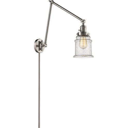 Canton 30 inch 3.50 watt Satin Nickel Swing Arm Wall Light, Franklin Restoration