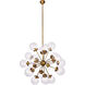 Landon 18 Light 26.5 inch Brass and Clear Chandelier Ceiling Light