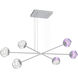 Luna LED Classic Silver Linear Pendant Ceiling Light in 3000K LED, Zircon Inner - Clear Outer, Moda