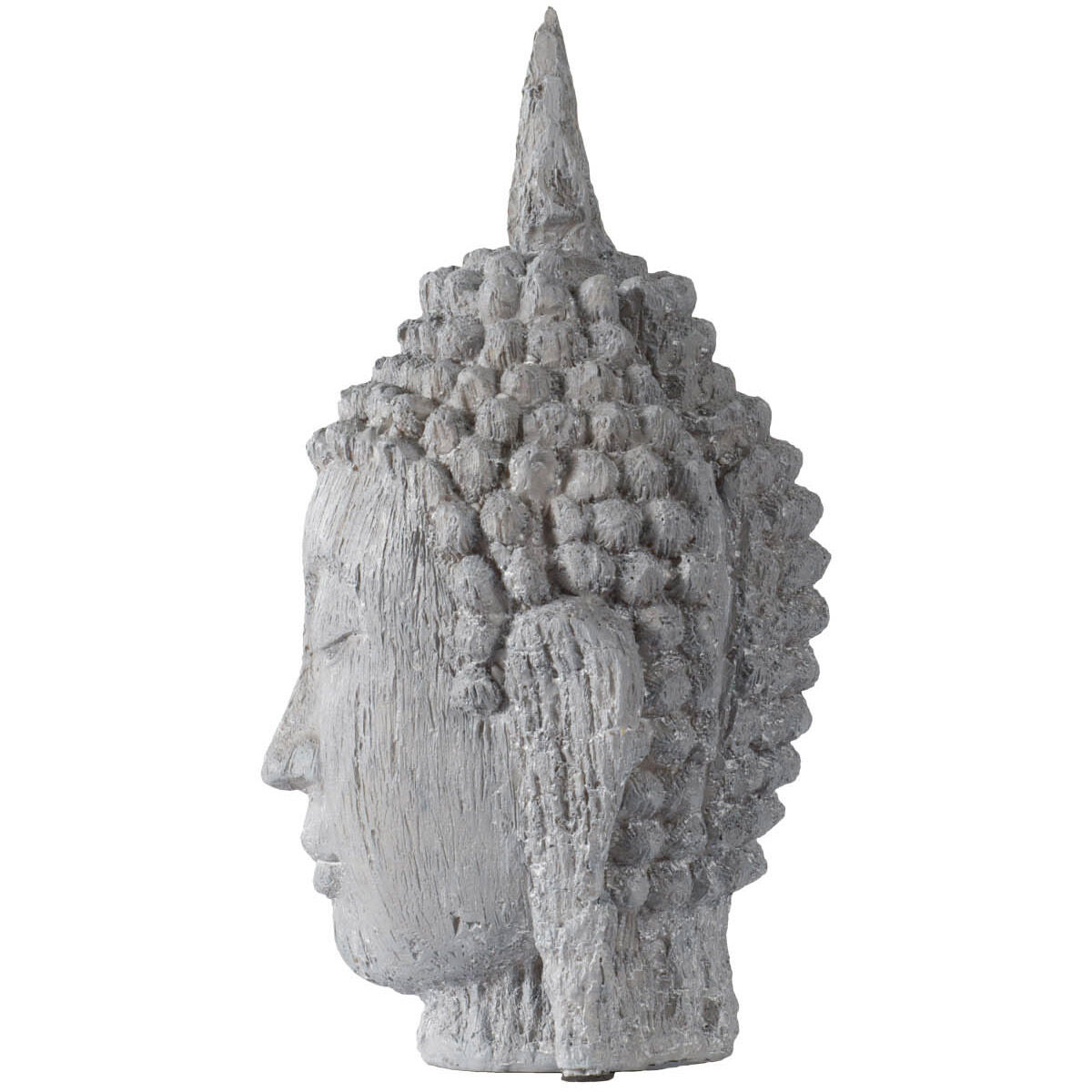 Meditating Buddha Head Gray Outdoor Classic Figurines