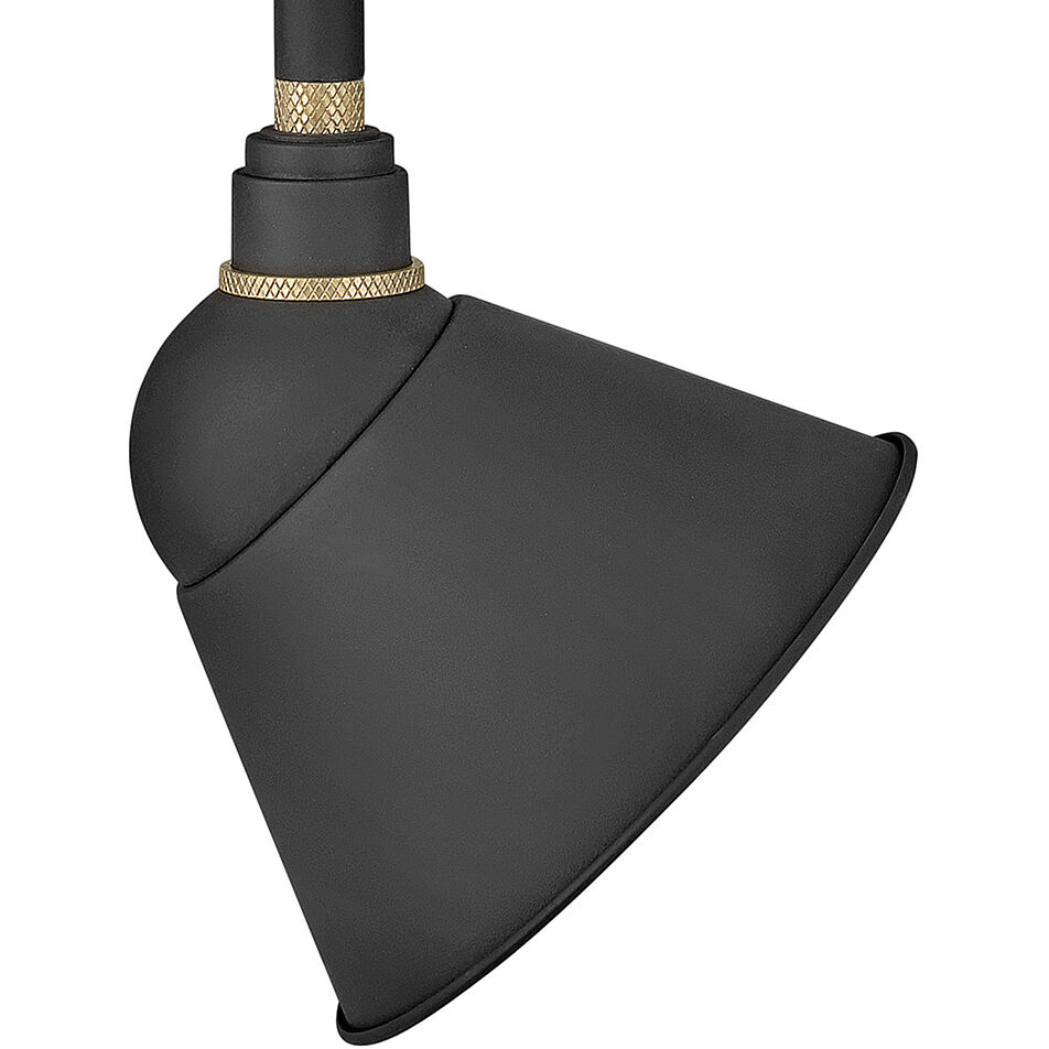 Foundry Sign Light Outdoor Barn Light in Textured Black, Straight Arm