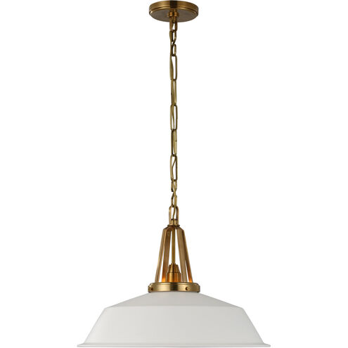 Visual Comfort Signature Collection Chapman & Myers Layton LED 20 inch Antique-Burnished Brass Pendant Ceiling Light in Matte White CHC5462AB-WHT - Open Box