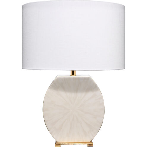 Radiant 27 inch 150.00 watt Cream Horn Lacquer w/ Gold Leaf Metal Base Table Lamp Portable Light