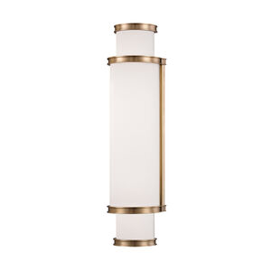 Malcolm LED 4.75 inch Aged Brass Bath Light Wall Light, White
