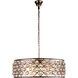 Madison 8 Light 32 inch Polished Nickel Pendant Ceiling Light in Clear, Faceted Royal Cut, Urban Classic