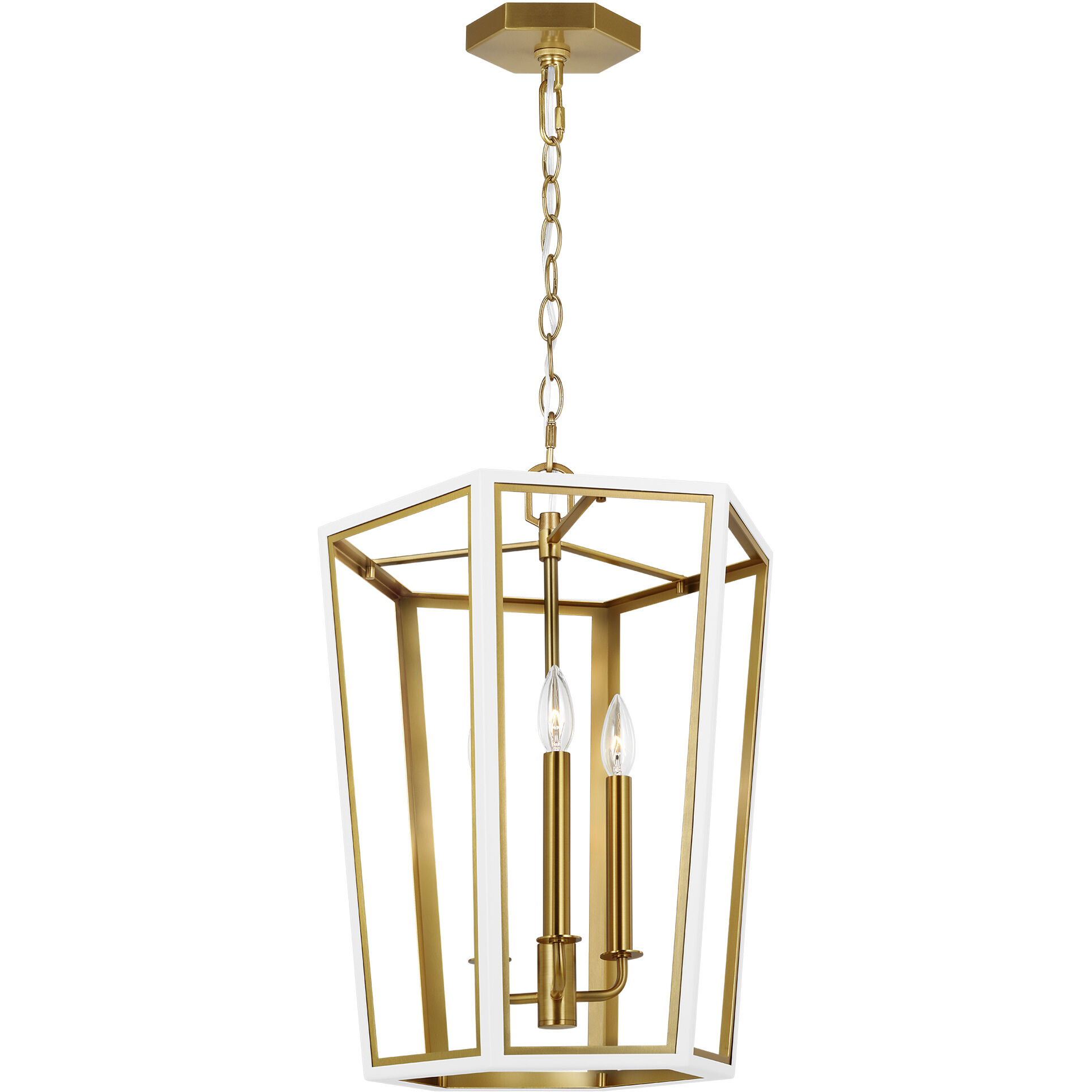 AH by Alexa Hampton Curt 3 Light 16 inch Matte White Lantern Chandelier Ceiling Light