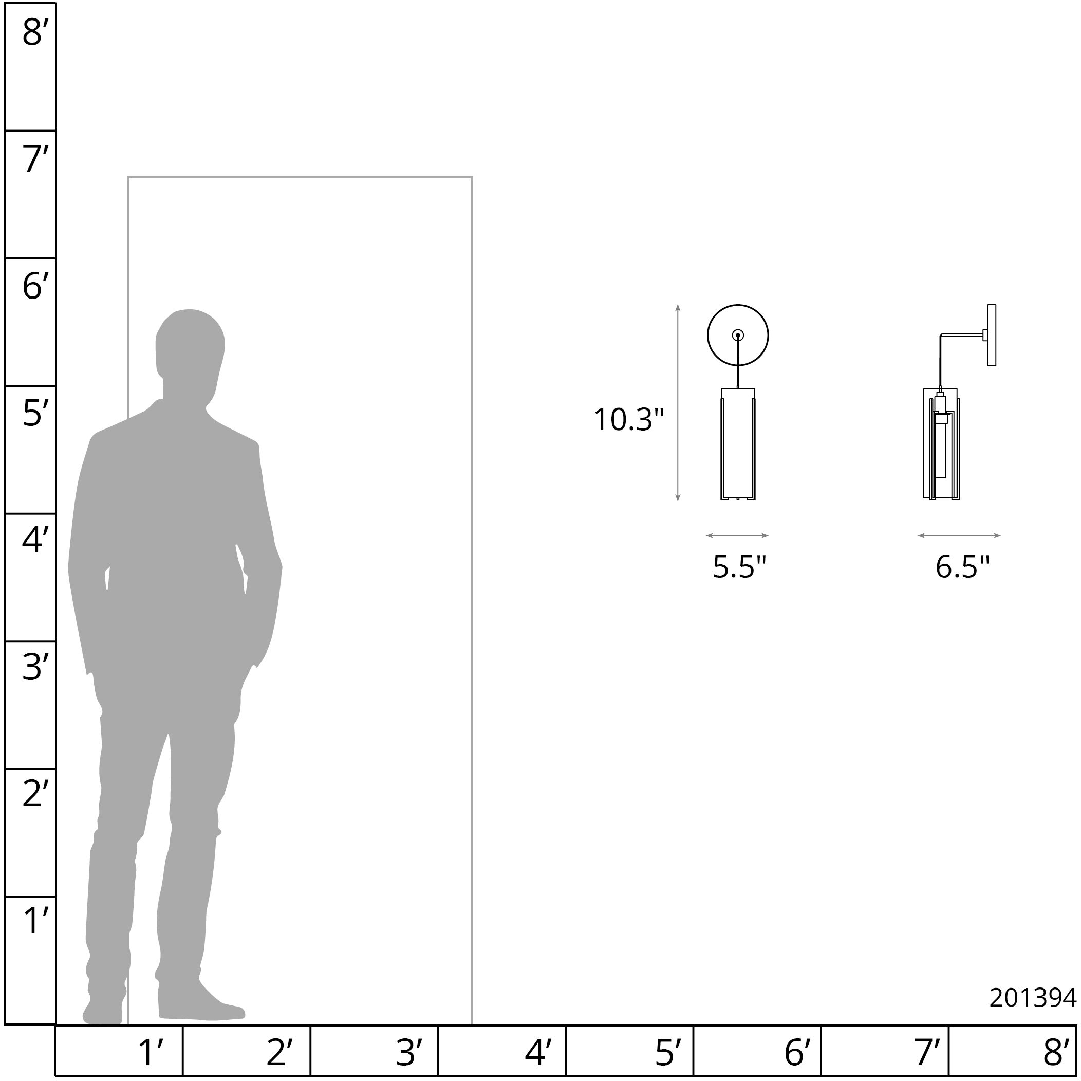 Exos Glass 1 Light 5.5 inch Black Mini Sconce Wall Light in Opal, Low Voltage