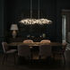Broche 6 Light 50.5 inch Antique Silver Linear Chandelier Ceiling Light