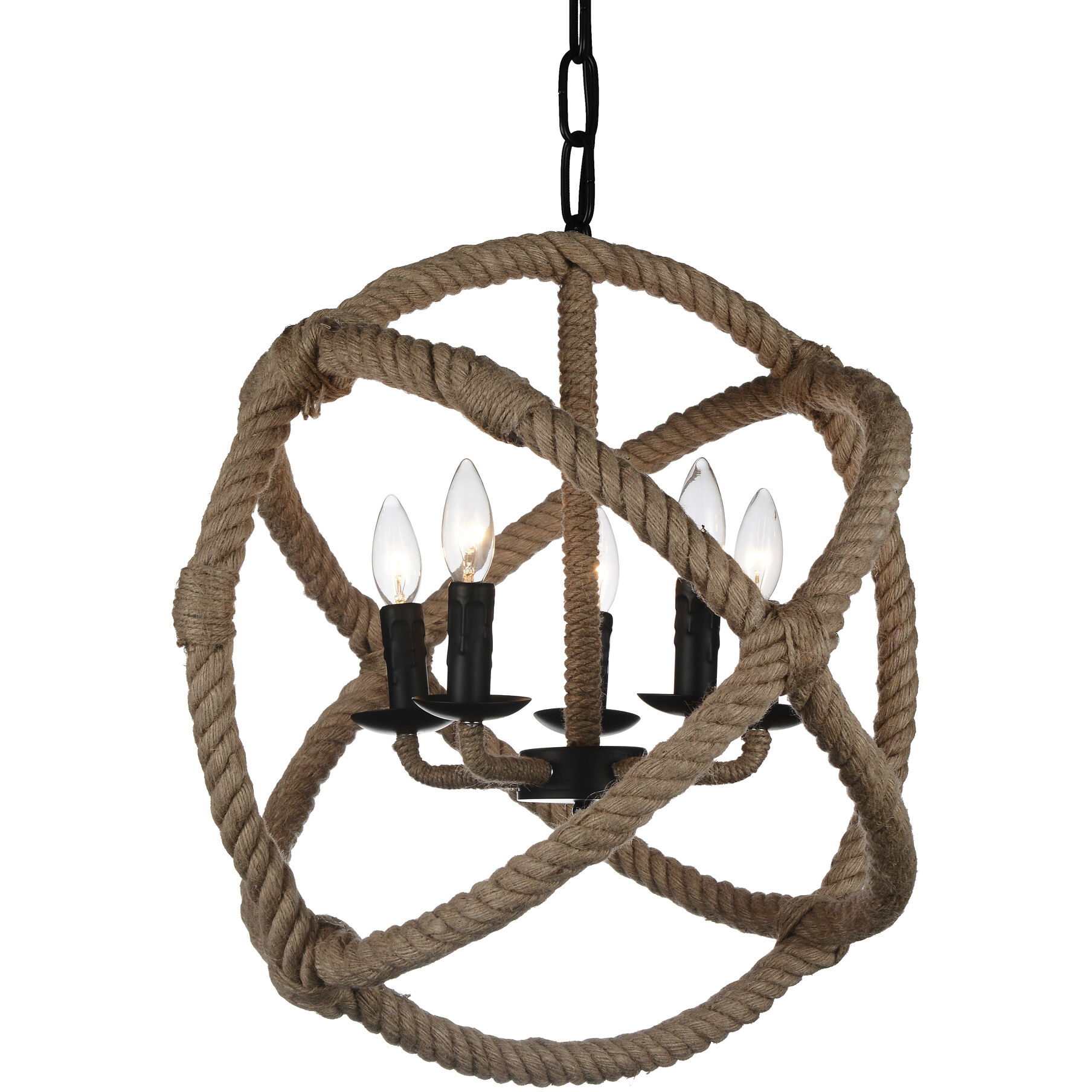 Padma 5 Light 21 inch Black Up Chandelier Ceiling Light