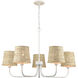 Abaca 5 Light 34 inch Textured White Chandelier Ceiling Light