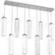 Ledgestone LED Classic Silver Linear Pendant Ceiling Light in 2700K LED, Multi-Pendant