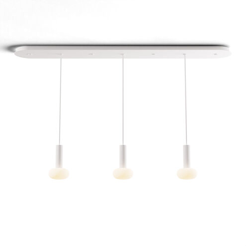 Combi LED 49 inch Matte White Pendant Ceiling Light, Suspension / Flush Mount 2-in-1