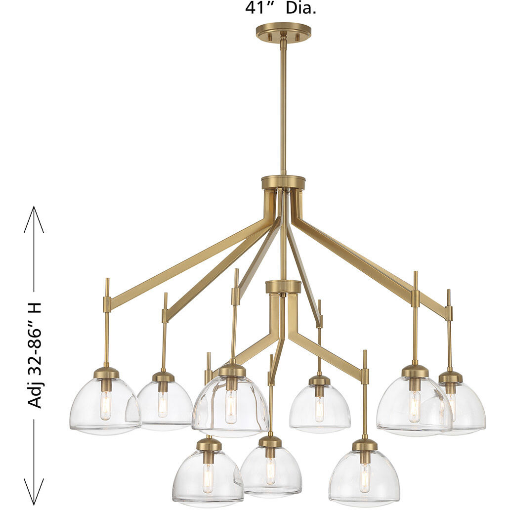 Corbin 9 Light 41 inch Warm Brass Chandelier Ceiling Light