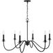 Weston 6 Light 38 inch Matte Black Chandelier Ceiling Light