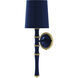 Kane 1 Light 7 inch Midnight Blue with Modern Brass Armed Wall Sconce Wall Light