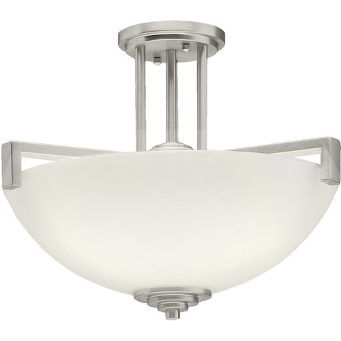 Eileen 3 Light 17 inch Brushed Nickel Inverted Pendant/Semi Flush Ceiling Light in Incandescent