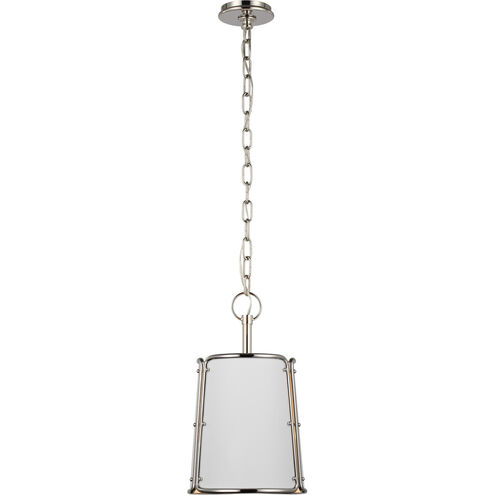 Carrier and Company Hastings 1 Light 11.5 inch Polished Nickel Pendant Ceiling Light in White, Small