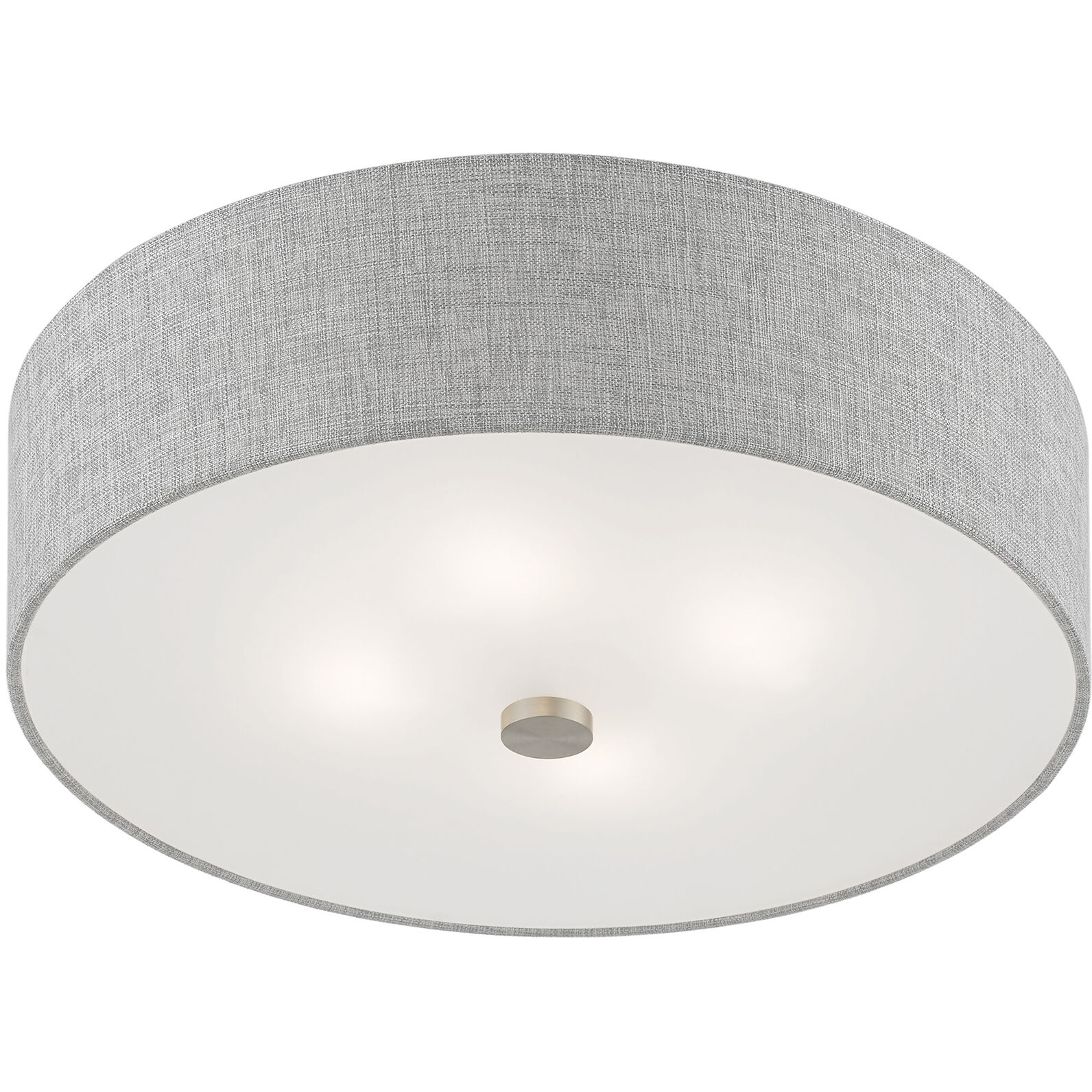 Dakota 4 Light 18 inch Brushed Nickel with Shiny White Accents Semi-Flush Ceiling Light