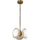 Alonso LED 12.63 inch Vintage Brass Pendant Ceiling Light in Vintage Brass and Alabaster