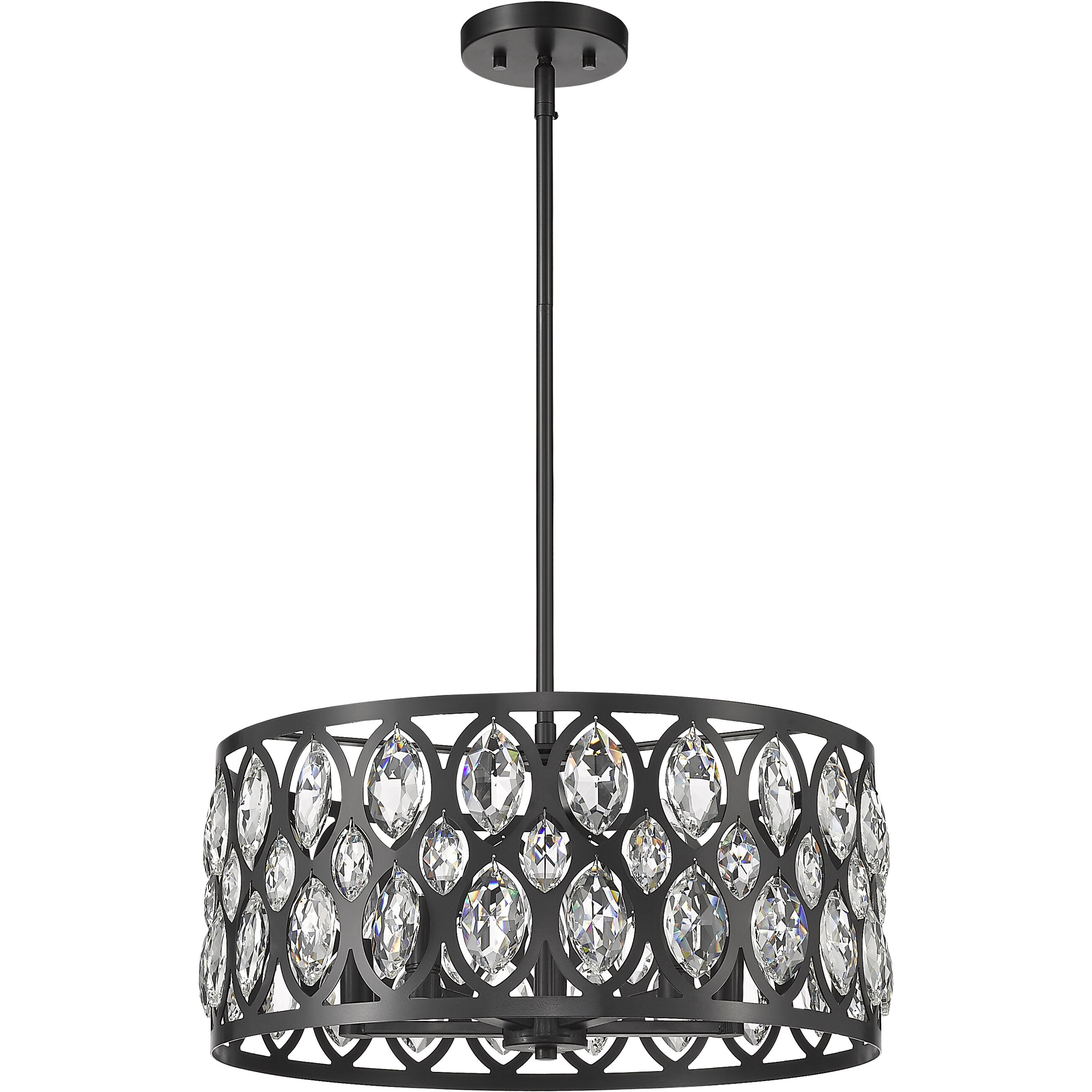 Dealey 5 Light 19.25 inch Matte Black Chandelier Ceiling Light