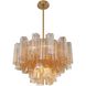 Addis 9 Light 22 inch Aged Brass Chandelier Ceiling Light in Tronchi Glass Amber
