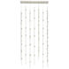 Constellation Andromeda LED 35.5 inch Satin Nickel Chandelier Ceiling Light in 3000K, Clear Faceted Acrylic, 10 FT. Cord